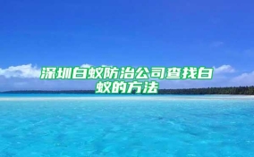 深圳白蚁防治公司查找白蚁的方法